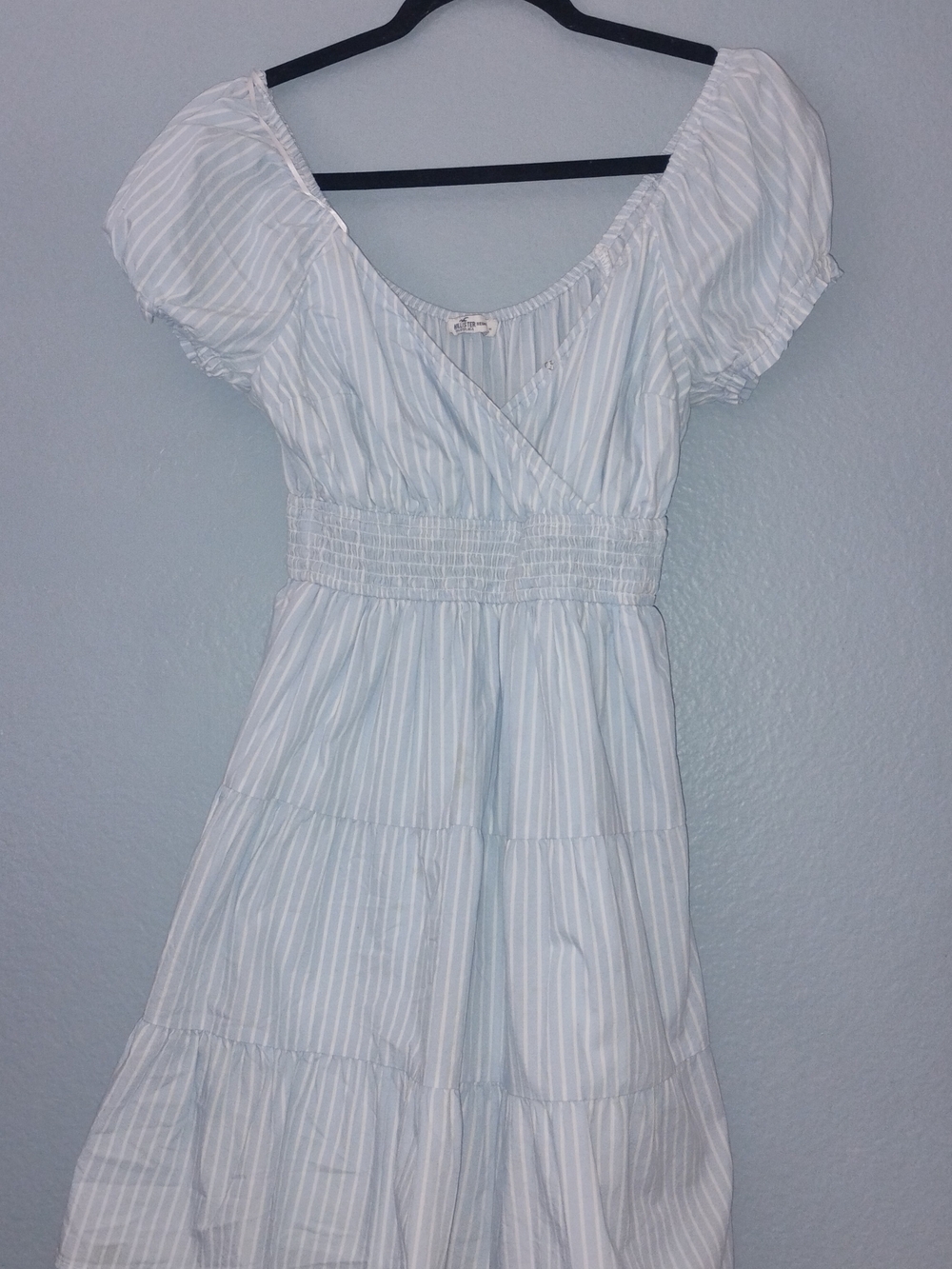 Hollister Light Blue and White Striped Mini Dress